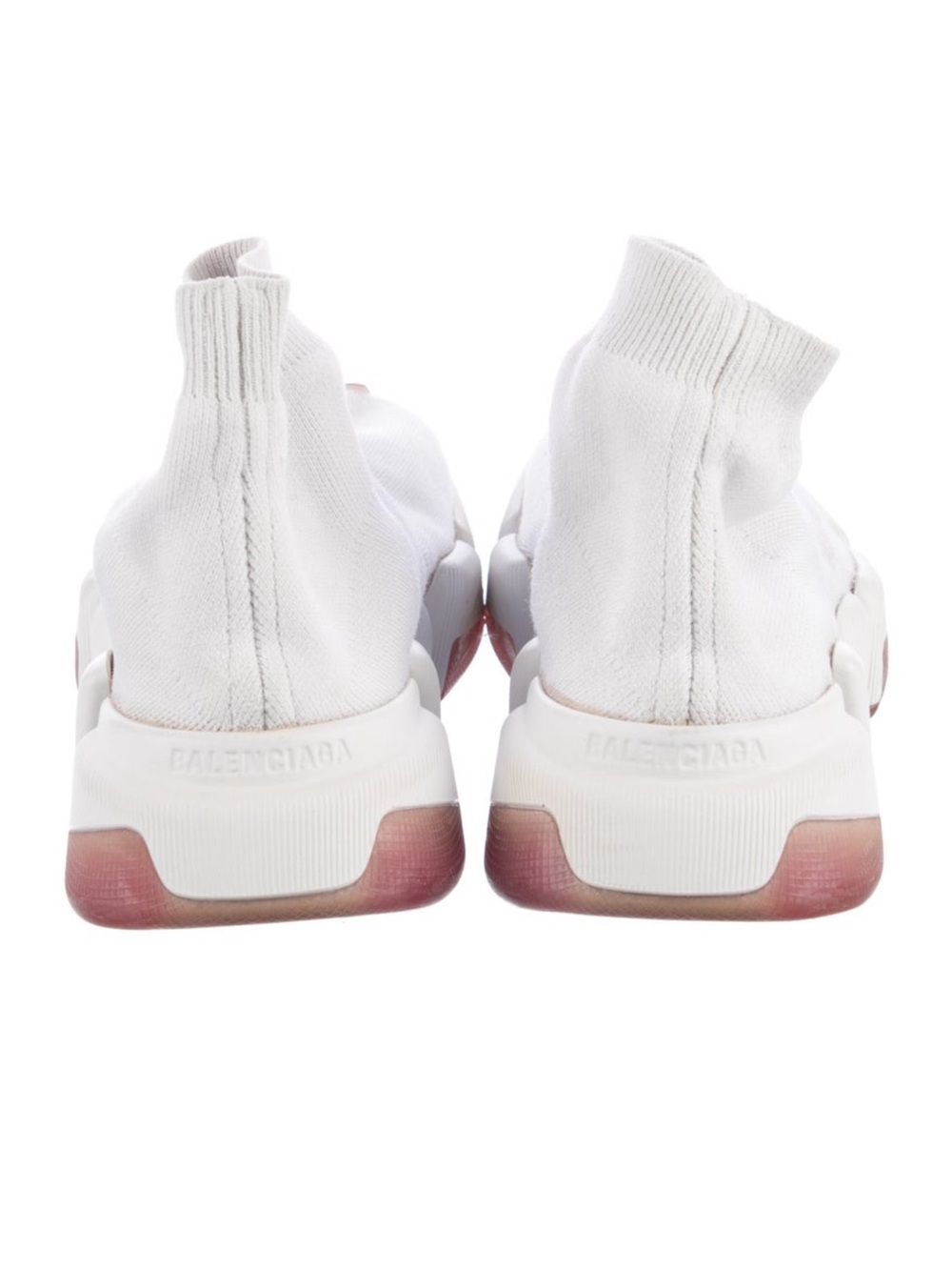 Balenciaga White Sock Sneaker with Pink Accents - Picture 4 of 5
